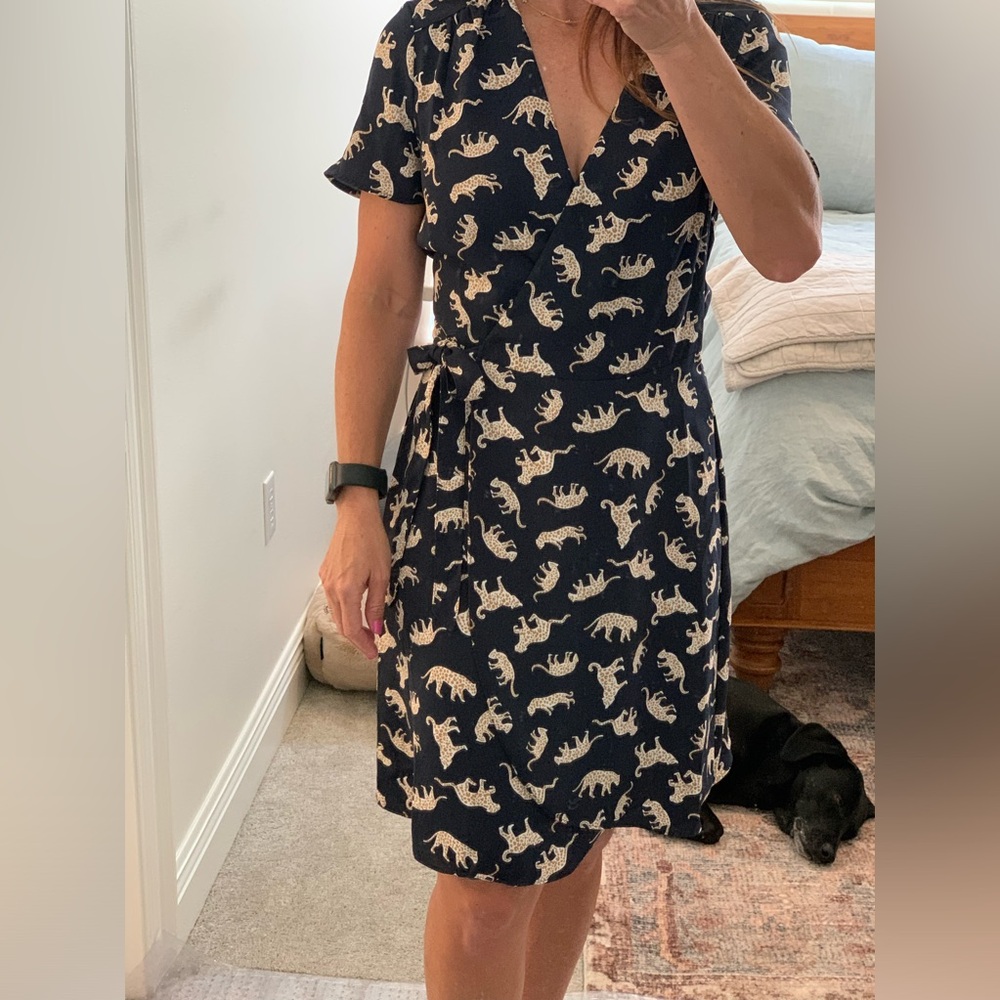 J. Crew Leopard Print Wrap Dress. Size 00.